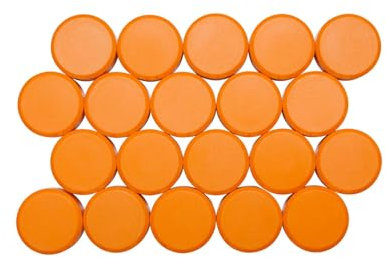 MAUL Facetterand Magnete MAULpro Ø29mm (20 Stück) | Magnet aus bruchsicherem Kunststoff | Magnete stark für Whiteboard und Magnettafel | Ideal für Büro, Homeoffice, Werkstatt | Orange