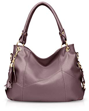 NICOLE & DORIS Borsa Donna Borse a Spalla Grande Borse a Tracolla Elegante Borse Tote Leggera Borsetta Pelle Morbida Moda Borsa Delle Signore Casuale con Nappa Viola