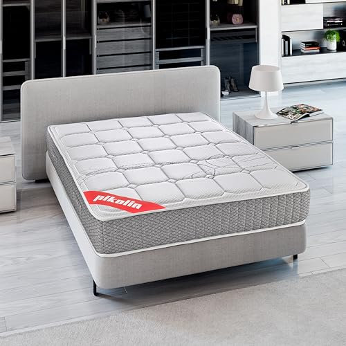 PIKOLIN Colchón de Muelles Ensacados Visco 90x190 | Firmeza Alta | Alta Gama | Reversible | Máxima Calidad | Alto 27 cm | TROAS