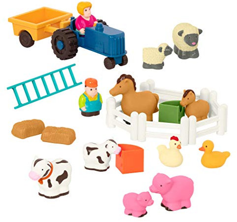 Battat – Farm Animal Play Set – 25 Animals, Fences, Farmers, Tractor, Trailer & More for Toddlers 18 Months+