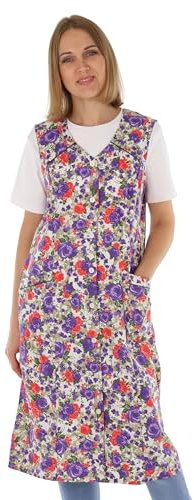 Tablier de cuisine en coton à boutons, multicolore, sans manches, rouge, 48