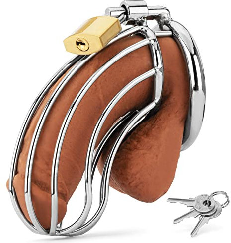 Ivomaa Peniskäfig | Chastity Cage Male Metall | Keuschheitskäfig Herren extrem | Keuschheitsgürtel für Herren | Penis Käfig für Männer | Chasity Belt, Cock Cage aus Edelstahl, Keuschheit für den Mann