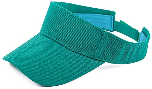 Cysocool Kids Unisex Green Sun Visor Hat, 4-12 Years, UPF 50+, Adjustable, Foldable, Cotton & Polyester, Perfect for Golf, Tennis, Running, Cycling, Beach, Spring/Summer/Autumn
