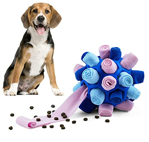 Larimuer Palla di annusamento per cani, tappeto annusato, giocattolo interattivo per cani, giocattolo portatile per animali domestici, giocattolo per cani di piccola e media (blu mitico)