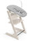 Stokke Tripp Trapp Chair (Whitewash) with Newborn Set (Grey) - Cosy, Safe & Simple to Use - for Newborns Up to 20 lbs