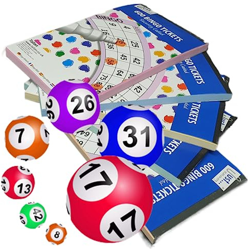 CARESTARZ 4 x 600 Bingo tickets Books for Bingo Game - 600 jumbo Bingo tickets - Fun bingo books 6 game - bingo books 1 – 90 Pack of 4