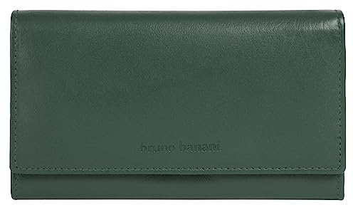 bruno banani große Geldbörse im Querformat Echt Leder Damen RFID-Schutz, Kompaktes Design, Funktional, Clever konzipiert Oliv 021829