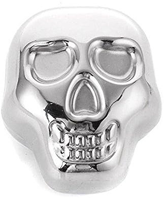 Glaçons en Métal, Glaçons à Tête Mort en Acier Inoxydable Glaçons Réutilisables Pierres à Whisky Pince à Glace Pierre à Whisky Propre à Refroidissement Rapide pour Scotch, Bourbon
