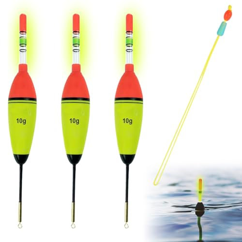 Angeln Schwimmt, Posen Angeln, 3 Stück Posen Angeln Bobber Float Set, Leuchtend Angeln Schwimmt Posen, Angelposen und Bobbern, Angelposen Nacht-Angeln, Eva Angelposen für Crappie, Hecht, Barsch