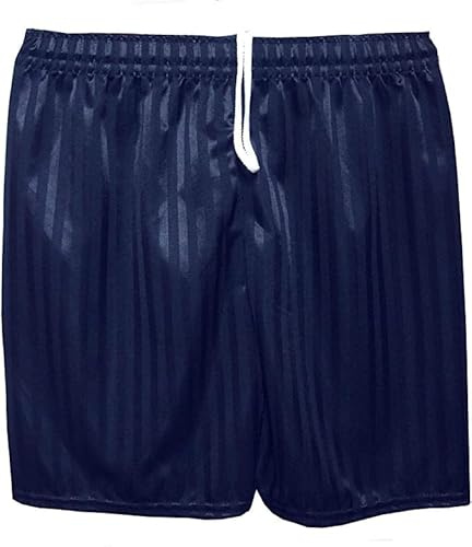 MOLLY MALOU Stripe PE Shorts for Men Women Boys & Girls for Gym Football Cycling Indoor Outdoor Games with Drawstring (Large, Navy-Blue)