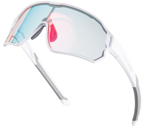 ROCKBROS Occhiali da Sole Ciclismo, Protezione UV400, Occhiali Fotocromatici per Bici MTB Bambini Ragazzi, Occhiali Sportivi per Ciclismo Running, TR90+PC