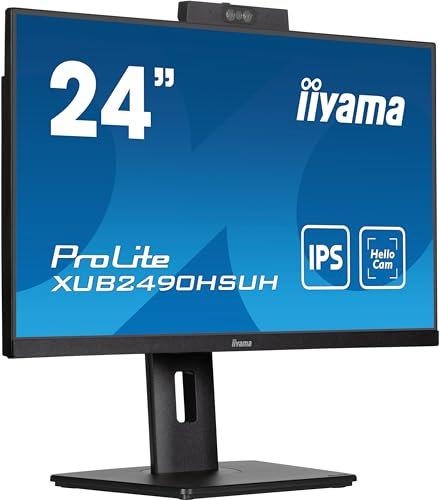 iiyama Prolite XUB2490HSUH-B1 60,5cm 23,8 IPS LED-Monitor HDMI DP USB3.2 Slim-Line Höhenverstellung Pivot Windows Hello Webcam schwarz