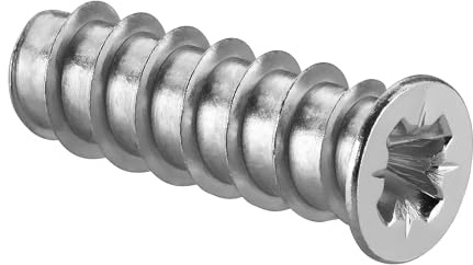 LIKERAINY Euroskruvar av Stål 6,3 x 16 mm Varianta Fästelement med Fullgänga för Möbler Borrdiameter 5 mm Specialskruv för Infästning Utdragbara Lådskenor Förbindande Skruv för Trä 200 stycken