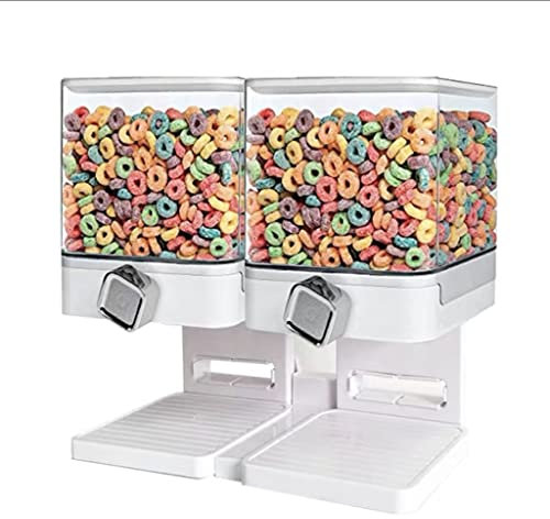 WOTZOV Dispensador de Cereales y Recipiente de Almacenamiento, contenedor de Alimentos Secos de 3,7 l/7,4 l para encimera de Cocina, para bocadillos de Mesa, Frutos Secos y dulc,Blanco 7,4L