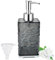 GKSCXEXE 400ml Seifenspender Grau, Kunststoff Seifenspender Bad Handseifenspender für Küche, Spüli Spender Seifenspender Plastik mit Trichter für Shampoo, Conditioner, Duschgel Spender （Quadrat）