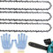 Chainsaw Chain, 3 Pack of Chain Tool for 12 (30 cm) Poles, 1 Pair of Protective Gloves, 3/8 LP 45 Drive Link .043 Gauge Chain, Replacement Saw Chains for Ryobi OCS1830 and Other Chainsaws