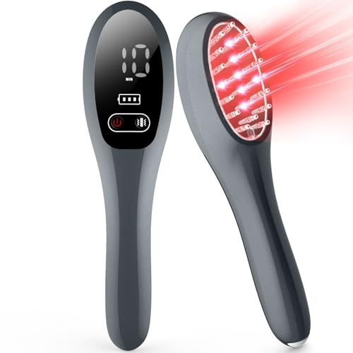 iKeener Laser Kamm für Haarwachstum Beschleunigen, 650nm Rotlicht Therapie Bürste mit Laserdioden gegen Haarausfall, Natürlich Haarausfallbehandlung für Frauen und Männer