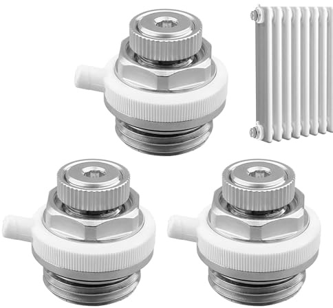 WIYETY Valvola automatica di sfogo aria 1/2 pollici: set di 3 valvole di sfiato per radiatore in ottone, valvola di raffreddamento auto-sfiatante