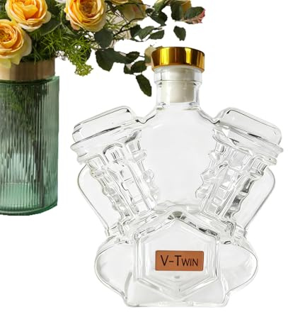 Yulokdwi Botellas De Whisky Vacías - Coleccionables de Botellas de Licor - Recipiente Coleccionable en Forma de Motor de Moto para Vitrinas Hogar Restaurantes Eventos