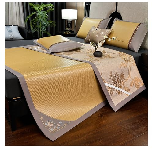 GZKDKZB Esterilla refrescante de Seda de bambú Premium con 2 Fundas de Almohada, Doble Cara, cómoda para Todo Tipo de Clima, diseño Plegable y Transpirable para Uso en dormitorios, Oficina
