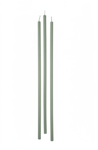Cereria de Giorgio risthò Bougies Tige, Cire, Gris Vert, 0.9 x 37 cm