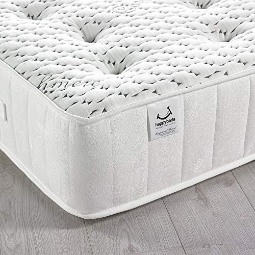 happybeds Cashmere and Memory Foam, 3000 Pocket Spring Medium Tension Mattress with Reflex Foam (Super King)