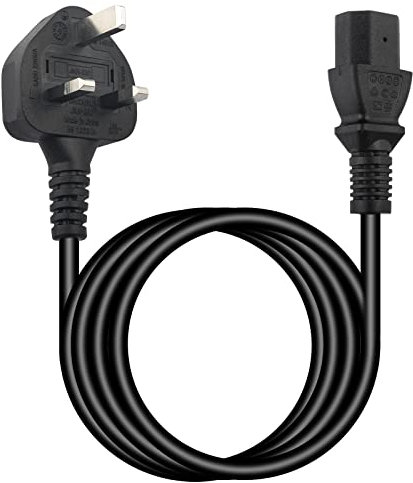 Jindaaudio 10A 250V Power Cable, 2m, Black, 3 Prong, Male-to-Female, Compatible with TVs, Rice Cookers, Computers, Small Appliances (Less than 2000W), Indoor Use, 1 * 2m Power Cord