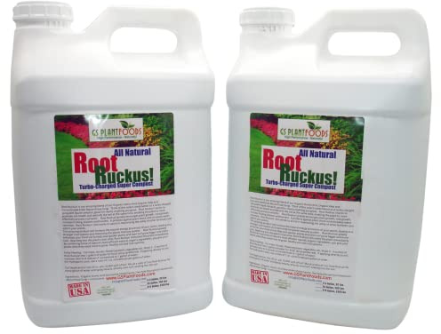 GS Plant Foods Root Ruckus Compost Fertilizer Organic Plant Food - Turbo Charged Compost for Plants - Humic Acid & Sea Kelp Nutritional Root Supplement for Lawns, Soil, Shrubs & Vegetables - 5 Gallons