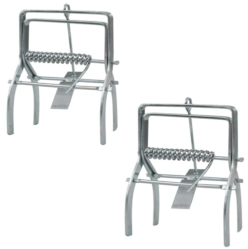 Crystals Mole Claw Trap to Catch & Kill Trap to Control Moles, Protects Lawns and Gardens, Durable, Fast Humane Kill, Rust-Free, All-Weather Design, Zinc Plated Steel, Silver, 14 x 10 cm (Set of 2)