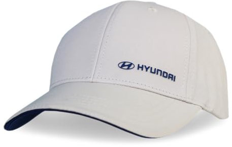 Hyundai HMD00553 Basecap Cap Kappe Mütze Baseballkappe, beige, mit blauem Logo