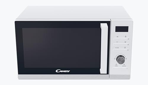 Candy New Timeless CMGA23TNDW, Microondas con Grill, 23L, 1400W, 6 Niveles de Potencia, Digital, 8 Funciones, Bloqueo Seguridad, Plato 27CM, Grill Rack, Autolimpieza, App hOn, Blanco