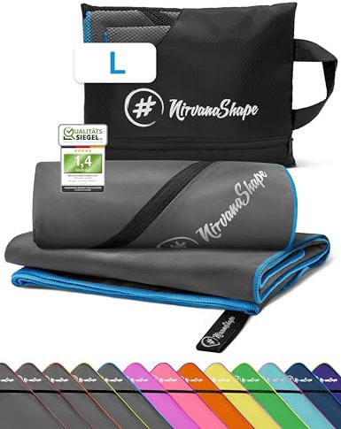 NirvanaShape Mikrofaser Handtuch, Microfaser Handtücher als Badetuch, Reisehandtuch, Strandhandtuch, Sporthandtuch für Fitness, Strand, L 140 x 70 cm