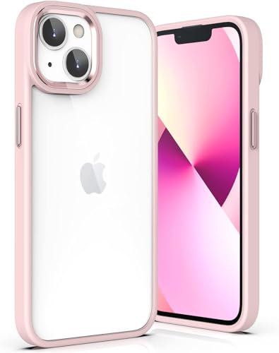ULAK für iPhone 13 Hülle, Durchsichtig [Anti-Gelb] Clear Schutzhülle Bunte Handyhülle TPU Bumper Transparent Stoßfest Case Cover für iPhone 13 6,1 Zoll - Rosa