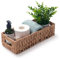 Badezimmer Körbe Aufbewahrung für Toilettenpapier Wasserhyazinthe Aufbewahrungskorb Handtuchkorb Geflochten mit Griffen 36 x 16.5 x 9.5cm