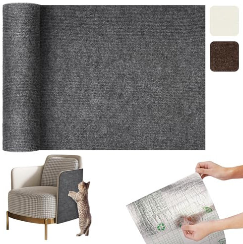 POFIBO Kratzmatte Selbstklebend, 40 x 200cm Kratzteppich Katze Kratzmatte Selbstklebend Kratzschutz Sofa Katze DIY Kratzbretter Katze Wand Katzenkratzmatten Kratzwand für Katzen Möbel Couch Schutz