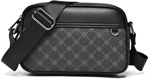 FANDARE Axelväska PVC läder herr herrväska retro horisontell dam axelväska handledsväska läkarväska axelväska crossbody bag arbetsväska Messenger Bags present för män