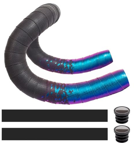 MOCNT Fahrrad Lenkerbänder PU Radfahren Rennrad Lenkerband Cycling Rennrad Band Rutschfestes Komfortabel Klebeband Stoßdämpfend Lenkergriffband Farbverlauf Blau Lila