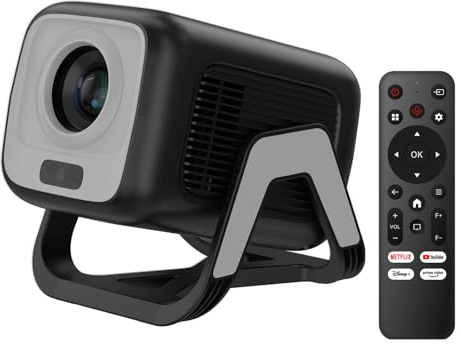 Bettdow pour Netflix Certifié Videoprojecteur 4K, 1080P Portable Mini Projecteur avec Android 13 & BT 5.2, Autofocus/Correction Trapézoïdale, Courte Focale Projecteur HDR 10+ pour Home Cinéma, Noir