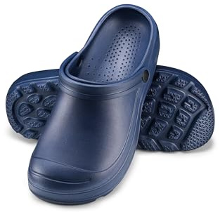 ESTRO Zuecos Hombre Verano Jardín - Zapatillas Casa Verano Suecos Hombre Jardín Ligero Zuecos Sanitarios F08 (42 EU, Azul Oscuro)