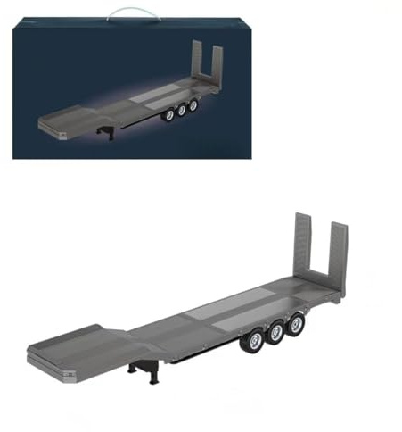 WANENGEDIY RC-traktor med plattform, 1:18 skala sadelhängare, pratsch för last-sadeldragmaskinen 770S, teknisk konstruktionsfordonsmodell för vuxna
