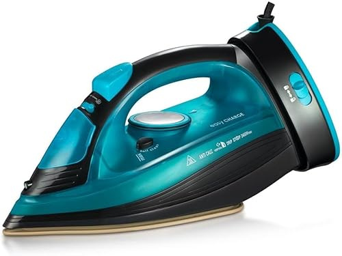 Bügeleisen, Dampfbügeleisen 2400W Kabelloses Dampf Bügeleisen mit Keramiksohle Dampfbügeleisen mit Variabler Dampffunktion, Selbstreinigungs, Sprühwasserfunktion, Antikalk, Tropfstopp