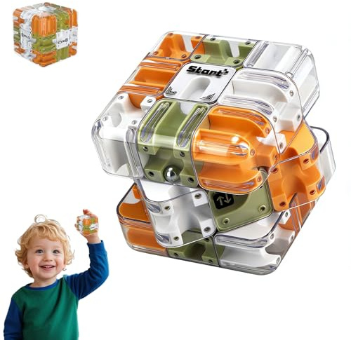 Gran laberinto 3D Puzzle Cube, rompecabezas 3D Maze Cube, 2 en 1 de laberinto de bolas, juguete de lógica y concentración para niños y adultos, juguete educativo regalo