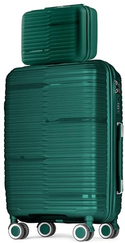 POSH Set di Valigie 2 pezzi in Polipropilene Rigido - Beauty Case 14L, Mittelgroße 62L - Trolley da Viaggio con Serratura TSA e Doppie Ruote Silenziose -Set di Bagagli Ultraleggero per Viaggio