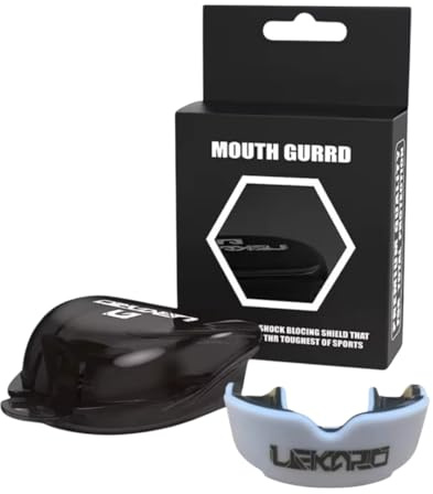 Protector Bucal Premium para Artes Marciales, MMA, Boxeo, Krav Maga, con Caja de Almacenamiento, Adultos y Niños, Blanco, Adulto