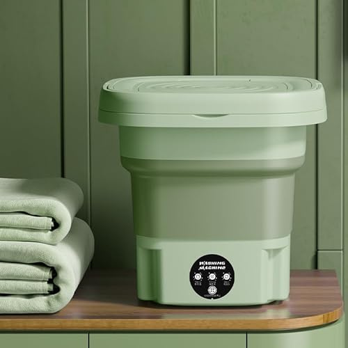 Lavadora Plegable 8L, Mini Lavadora Portátil con 3 Modos de Lavado & Canasta de centrifugado, Ahorro de Energía para Ropa Interior, Calcetines, Ropa de Bebé, Viaje y Residencia Estudiantil
