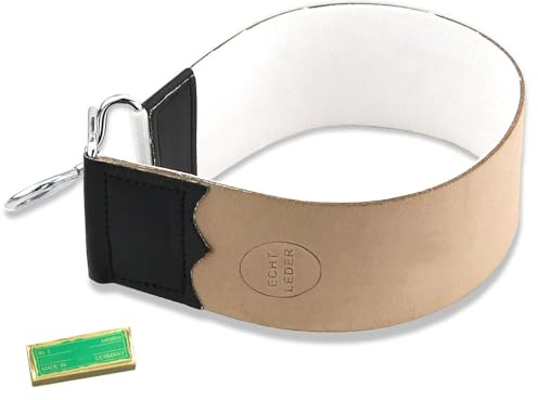 Profi Rasiermesser Streichriemen Abziehleder Leder Leinen mit Solingen Paste