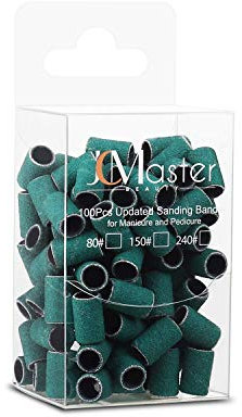 JCMASTER 100x Premium Schleifhülsen Nagelfräser, 150 Medium, Gelnägel, Acrylnägel, Nägel, Maniküre Pediküre Hornhaut, Schleifbänder, Fusspflege