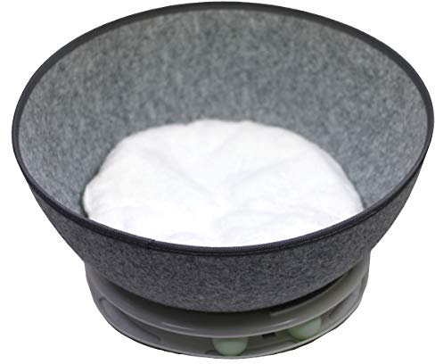 Pettimania Katzenbett Filz mit Ball-Spielschiene hellgrau