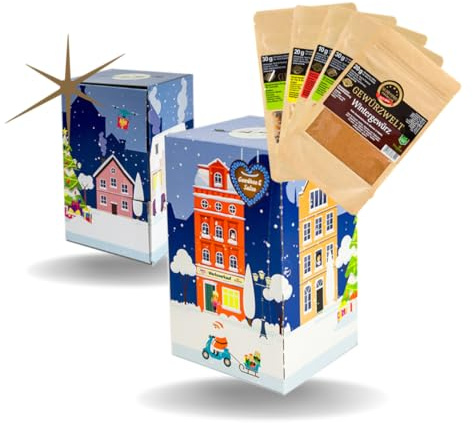 Altenburger Original Adventskalender Gewürze und Salze für Erwachsene mit hochwertigen Feinkost Gewürzen, Gewürzmischungen, Gewürz-Salzen und Pfeffer, in liebevoller Handarbeit gefüllt
