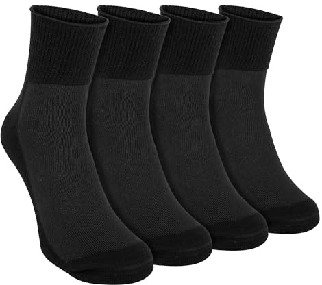 Dr.Socks Chaussettes Basses Sans Elastique et Couture pour Diabetiques Homme et Femme | Larges Chaussettes Bambou (46-50, Noir)